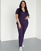 Медицинский костюм женский Рио фиолетовый +SIZE